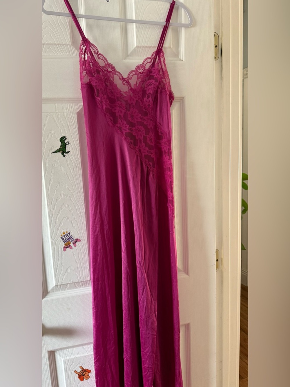 Vintage pink lace Voe Mode slip dress petite